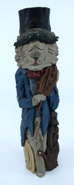 Hey Diddle Diddle Folk Art Precious Presents "Carved" Pillar Hand Signed DM 1999